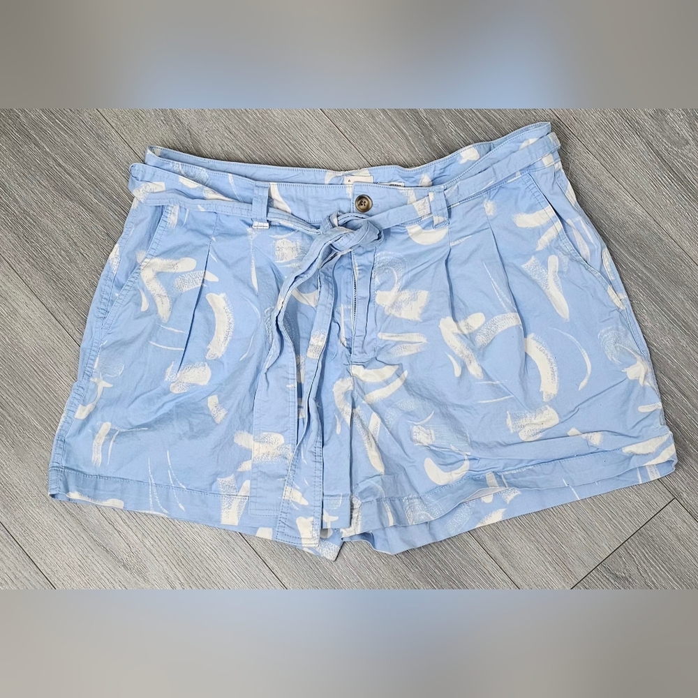 A New Day Women's Blue Abstract Print High-Rise Tie-Waist Shorts – Size 18 - Picture 2 of 9